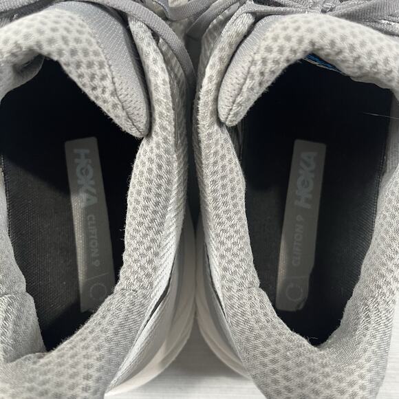 Hoka One One Clifton 9 Men’s Size 10.5 Wide Gray Running Shoes 1132210 HMBC - Picture 5 of 7